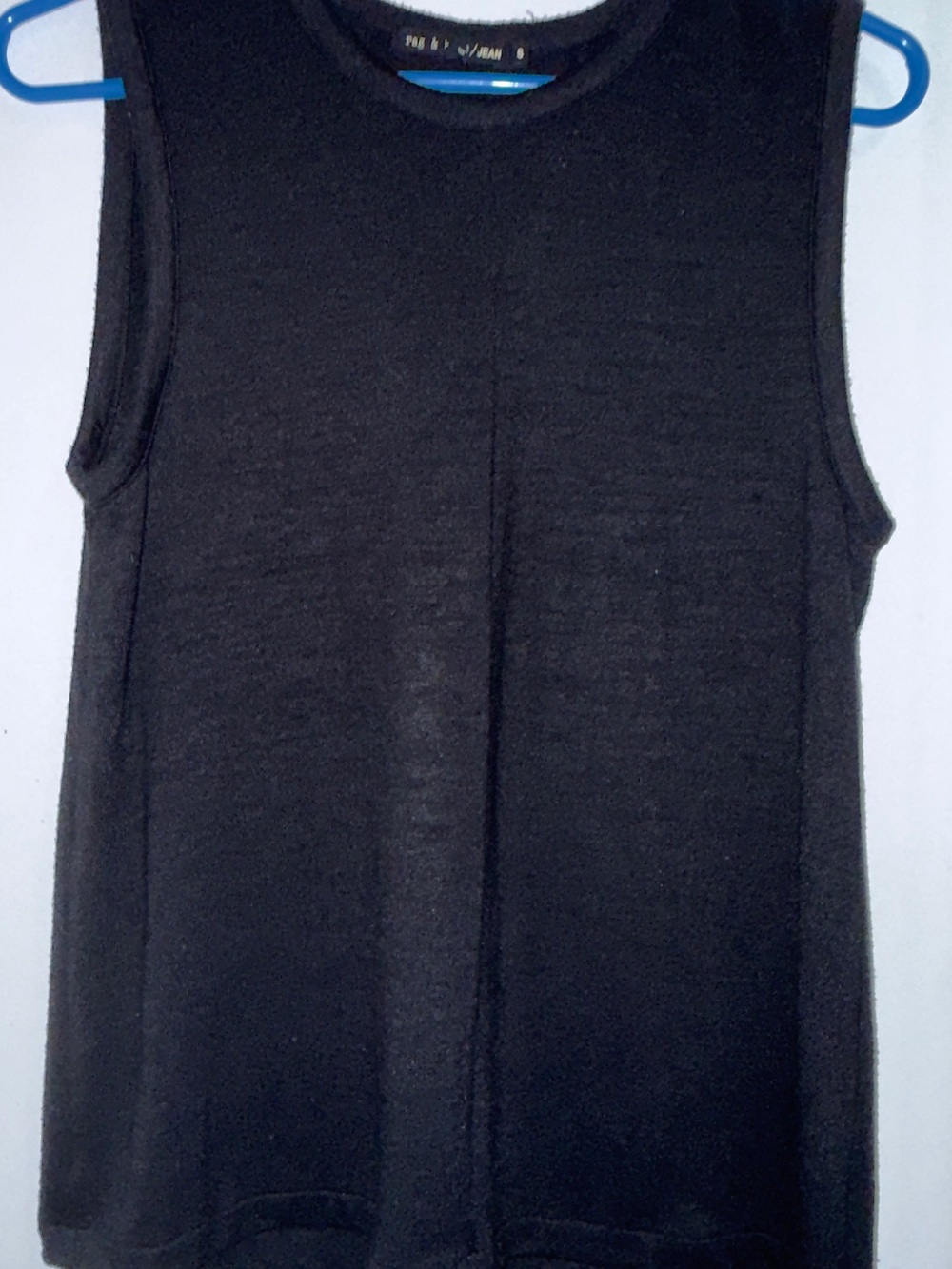 rag & bone Black Sleeveless Crewneck Knit Shell
